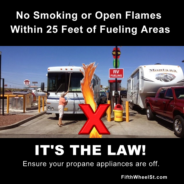 no open flames while fueling poster