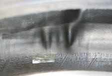 rubber separating from inside the tire